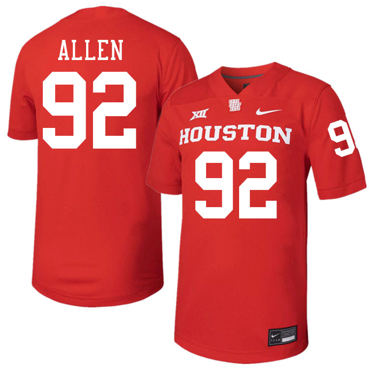 Carlos Allen Houston Jersey,Houston Cougars #92 Carlos Allen Jersey Youth College Uniforms-Red